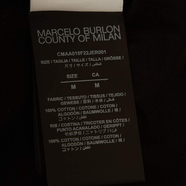 Pre Owned Marcelo Burlon Black Icon Wings Print Cotton T-Shirt M