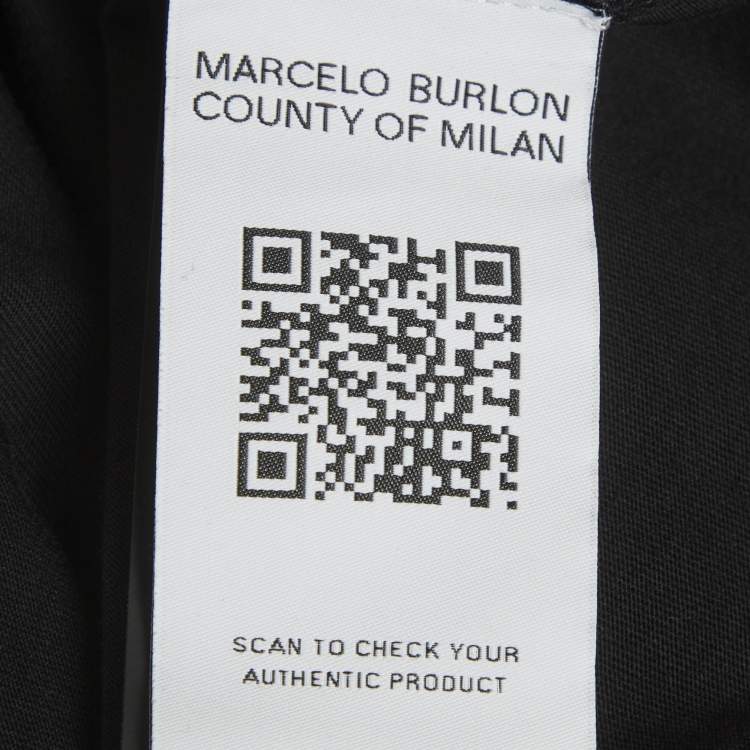 Pre Owned Marcelo Burlon County of Milan Black Icon Wings Print Cotton Crew Neck T-Shirt M