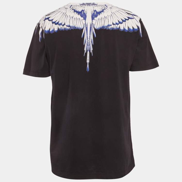 Pre Owned Marcelo Burlon County Of Milan Black Icon Wings Print Cotton Crew Neck T-Shirt M