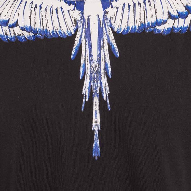 Pre Owned Marcelo Burlon County Of Milan Black Icon Wings Print Cotton Crew Neck T-Shirt M