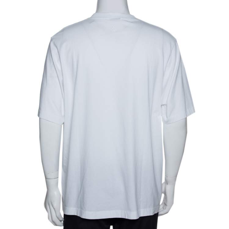 Pre Owned Marcelo Burlon x Muhammad Ali White Graphic Print Cotton T-Shirt M
