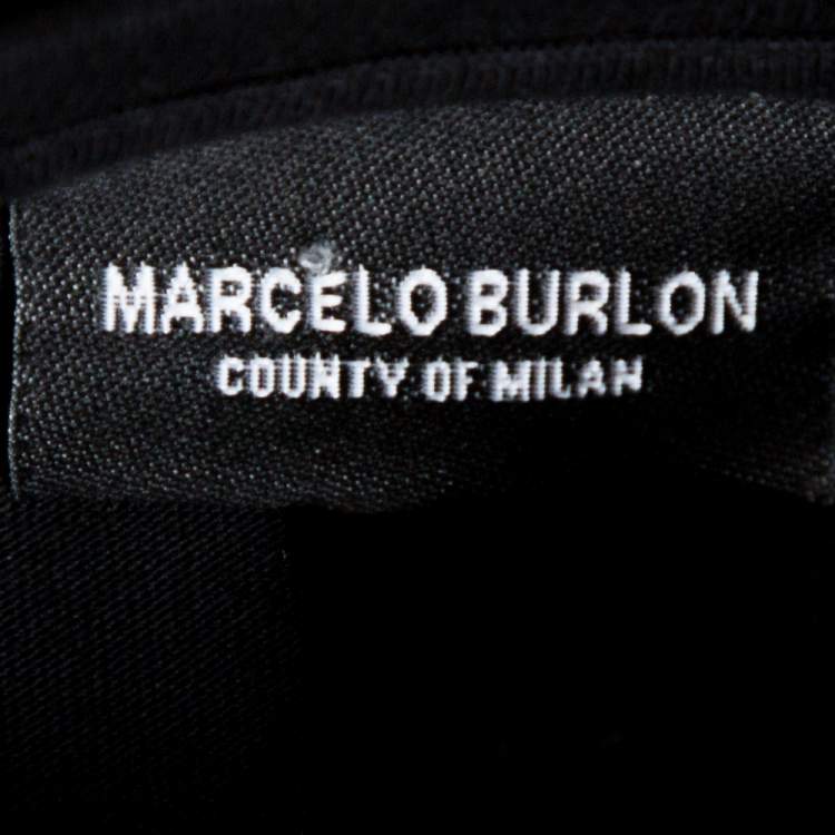 Pre Owned Marcelo Burlon Black Graphic Print Cotton T-Shirt M