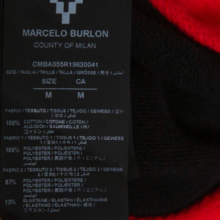 مملوكة مسبقًا Marcelo Burlon X NBA Black Chicago Bulls Print Cotton Sweatshirt M