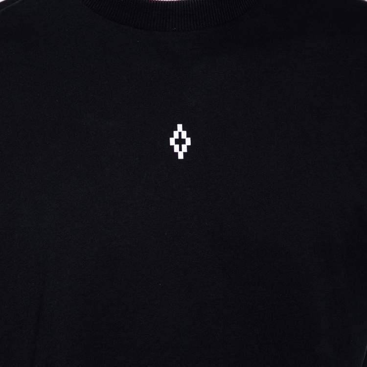 Pre Owned Marcelo Burlon Black Cotton Back Wings Printed Crew Neck T-Shirt M