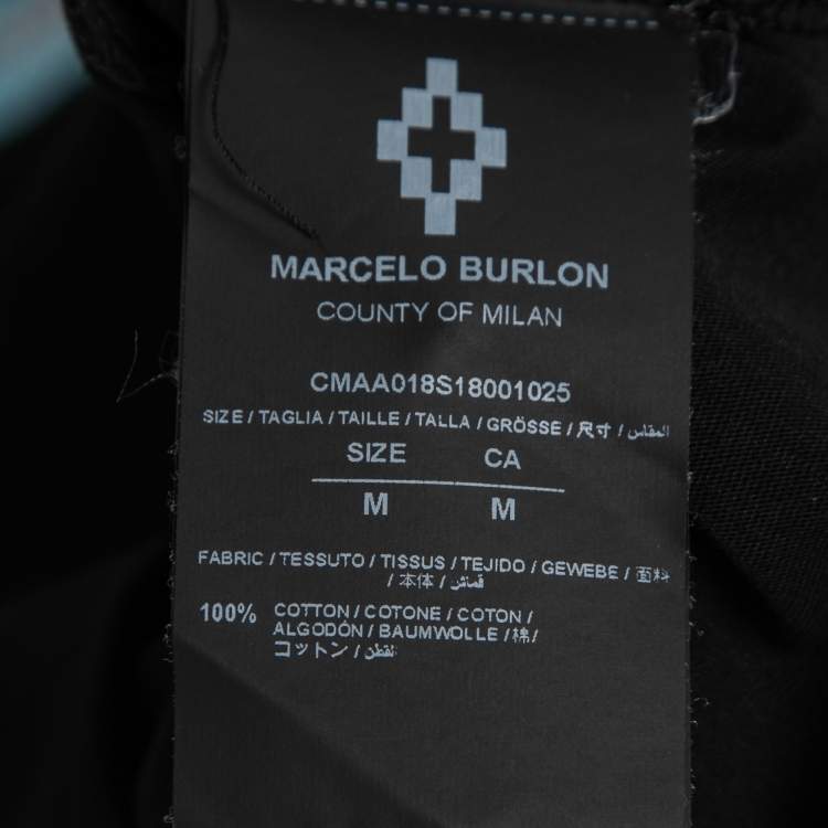 Pre Owned Marcelo Burlon Black Dragon Print Cotton T-Shirt M