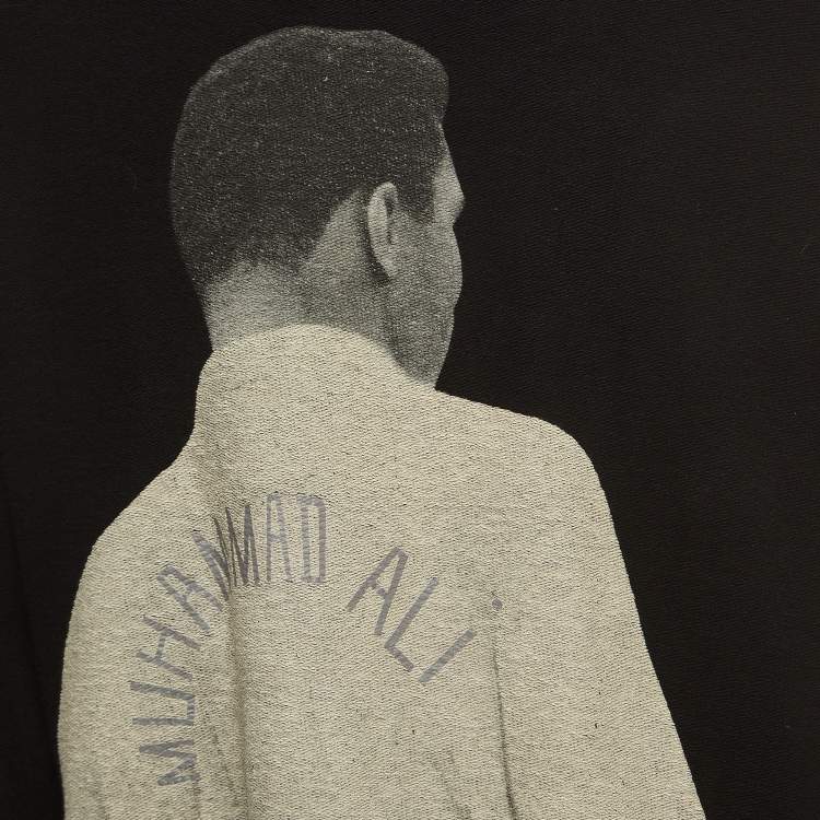 Pre Owned Marcelo Burlon X Muhammad Ali Black Printed Cotton Sweatshirt L