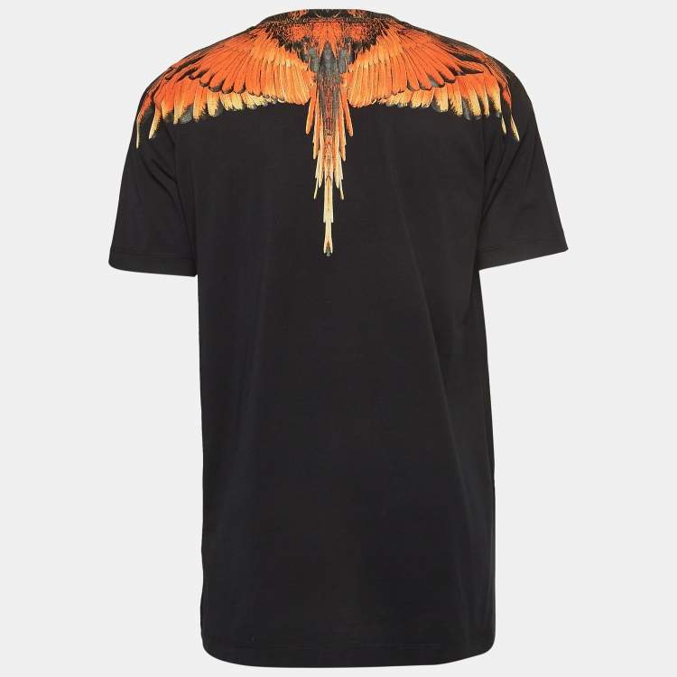 مملوكة مسبقًا Marcelo Burlon Black Icon Wings Print Cotton Crew Neck T-Shirt L
