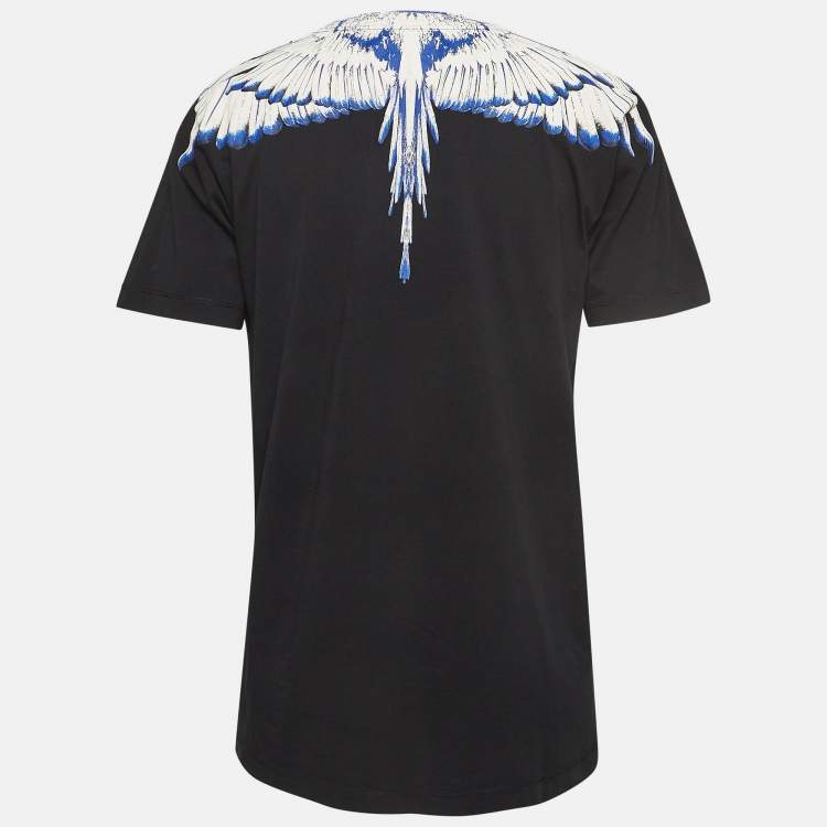 Pre Owned Marcelo Burlon Black Icon Wings Print Cotton Crew Neck T-Shirt L
