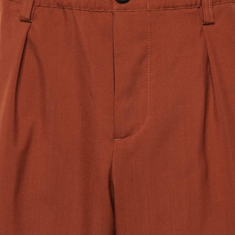 Pre Owned Marni Burnt Orange Wool Trousers M