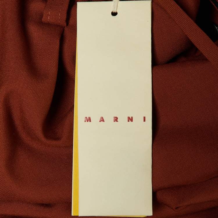 Pre Owned Marni Burnt Orange Wool Trousers M