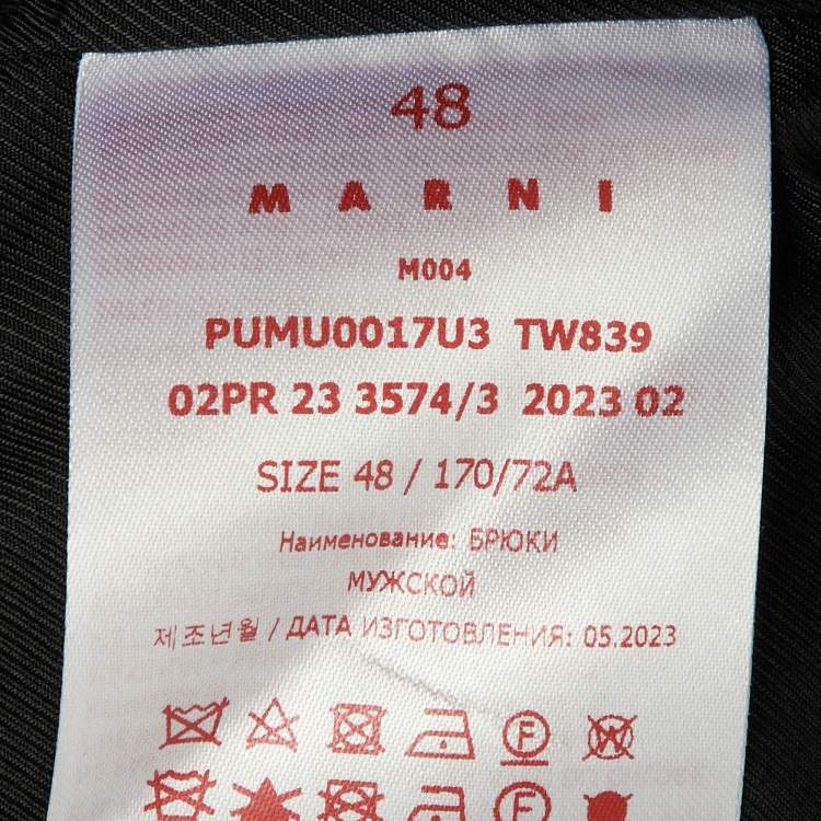 Pre Owned Marni Burnt Orange Wool Trousers M