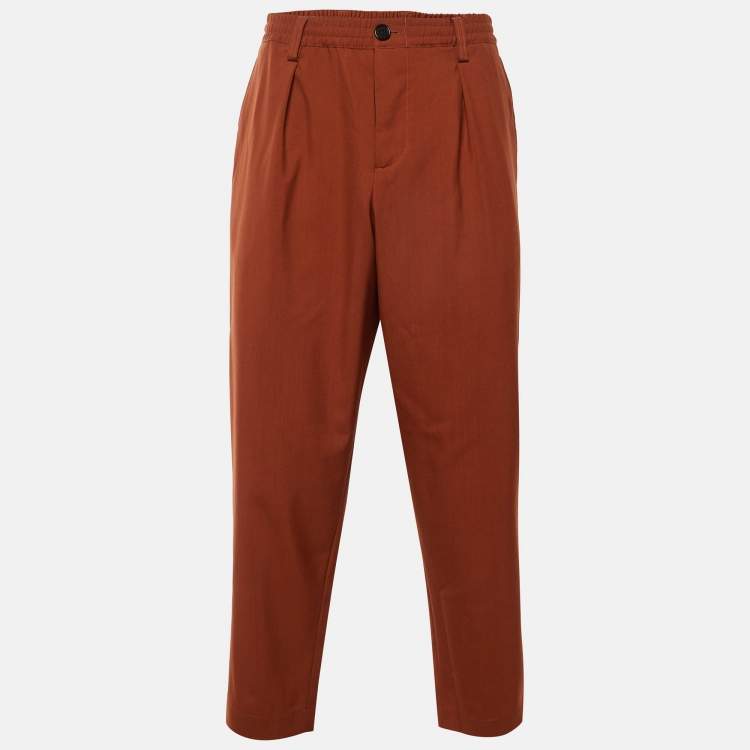 Pre Owned Marni Burnt Orange Wool Trousers M