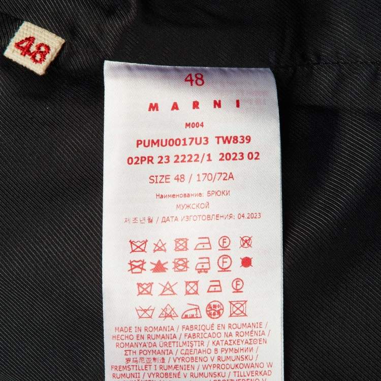 Pre Owned Marni Opal Blue Wool Trousers M