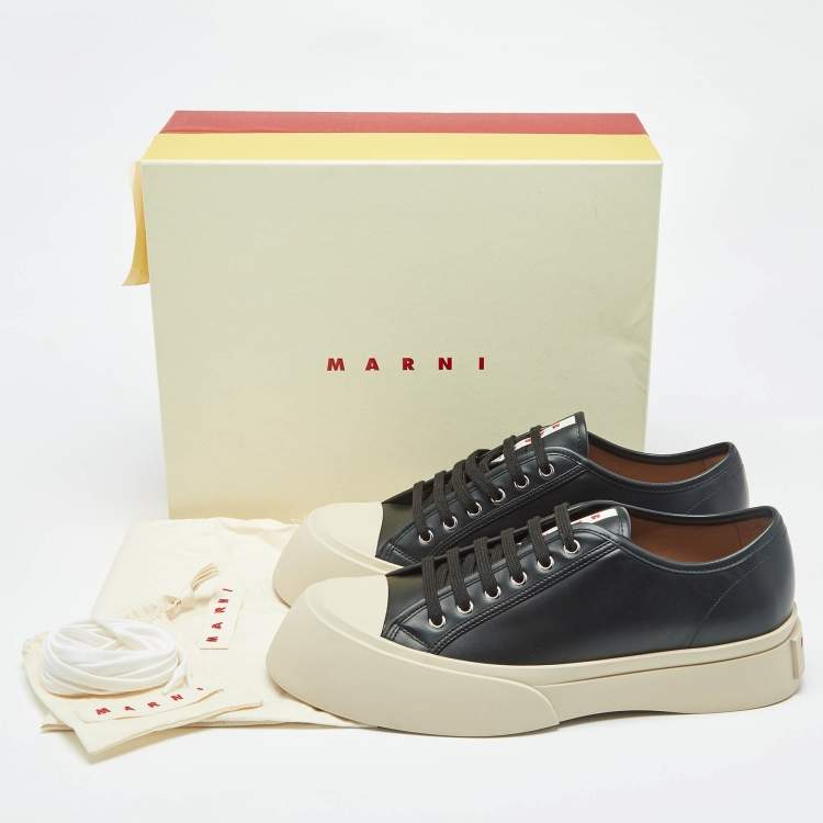 Pre Owned Marni Black Leather Pablo Platform Sneakers Size 46