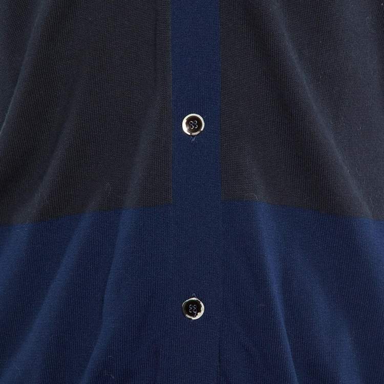 Pre Owned Marni Midnight Blue Cotton Knit Button Front Cardigan S