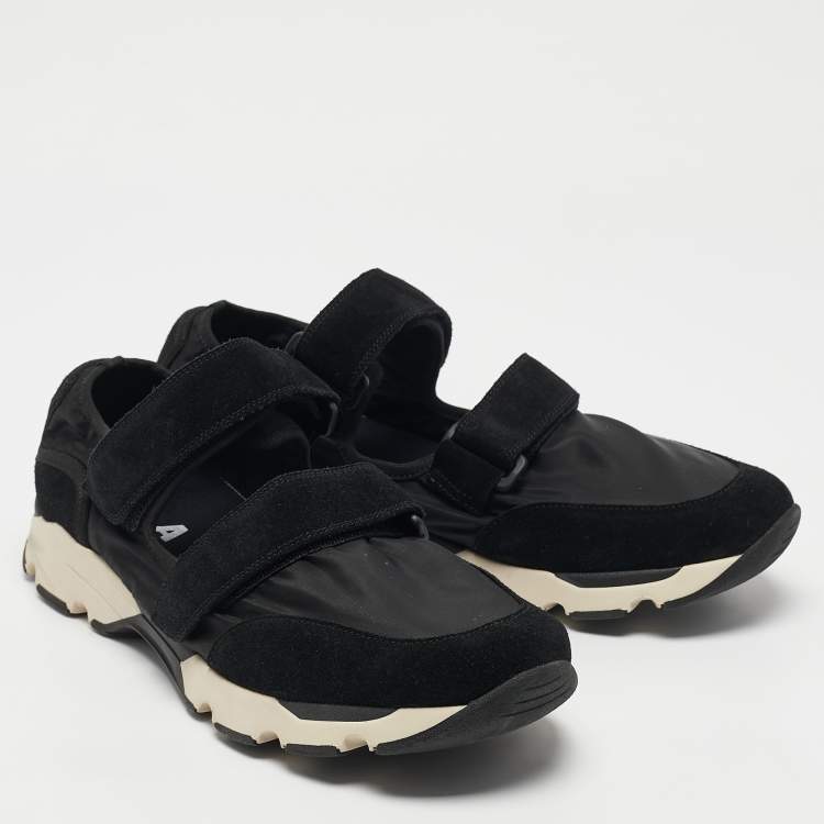 Pre Owned Marni Black Nylon and Suede  Velcro Strap Sneakers Size 45