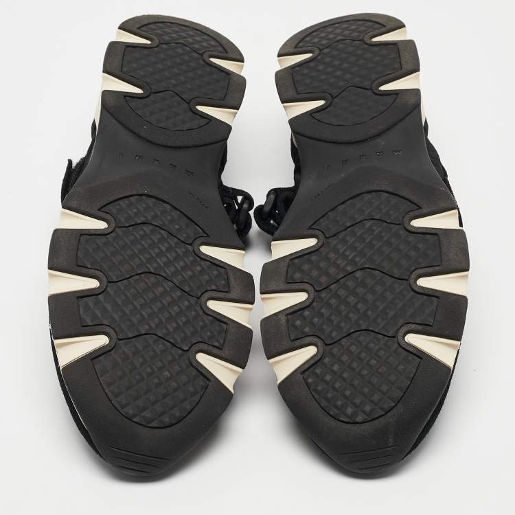 Pre Owned Marni Black Nylon and Suede  Velcro Strap Sneakers Size 45