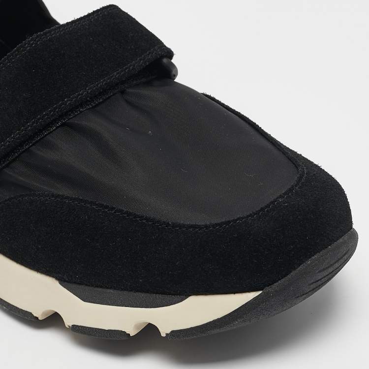 Pre Owned Marni Black Nylon and Suede  Velcro Strap Sneakers Size 45