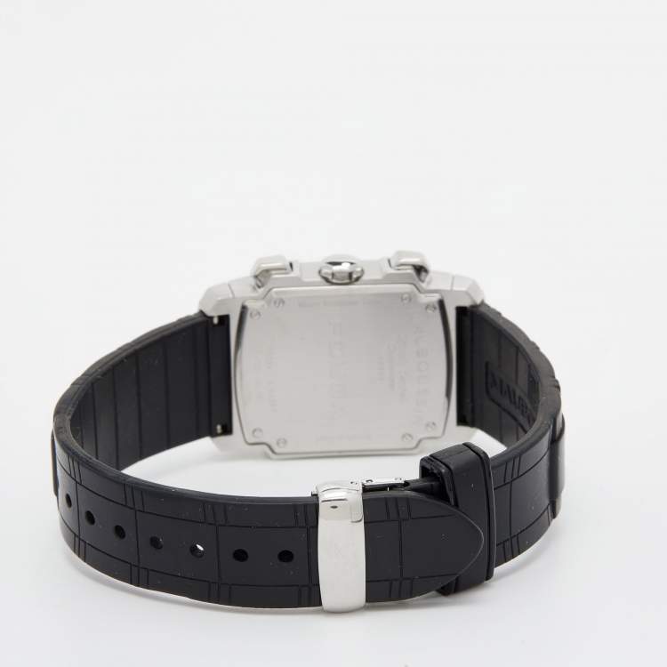Pre Owned Mauboussin Silver Stainless Steel Rubber Fouga R.05390 Men's Wristwatch 32.50 mm