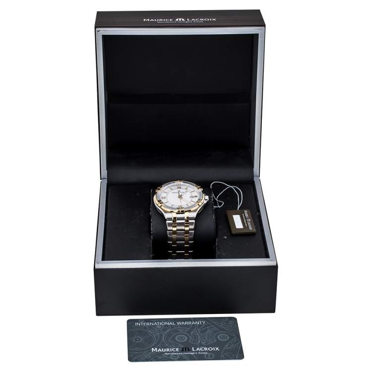 Pre Owned Maurice Lacroix Silver Two-Tone Stainless Steel Aikon AI1008-PVY13-132-1 Men's Wristwatch 42 mm