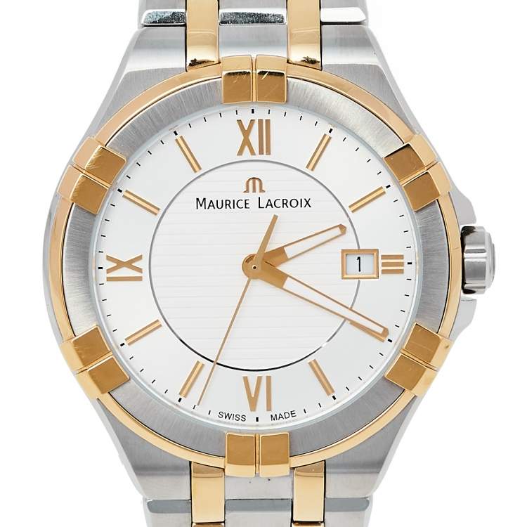 Pre Owned Maurice Lacroix Silver Two-Tone Stainless Steel Aikon AI1008-PVY13-132-1 Men's Wristwatch 41 mm
