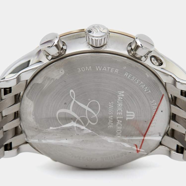 Pre Owned Maurice Lacroix Silver Two-Tone Stainless Steel Les Classiques LC1098-SY011-11E Men's Wristwatch 40 mm
