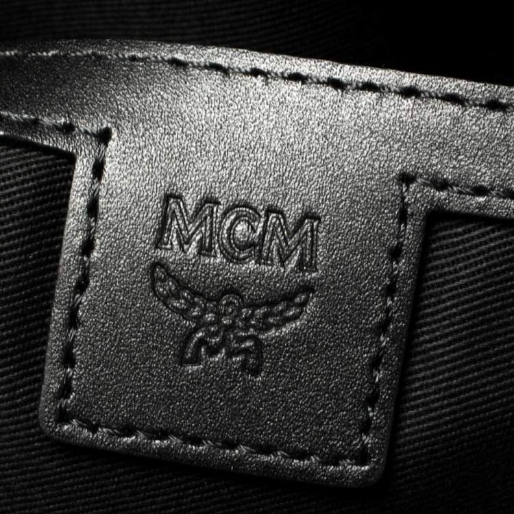 Pre Owned MCM Black Visetos Coated Canvas Trilogie Stark Backpack