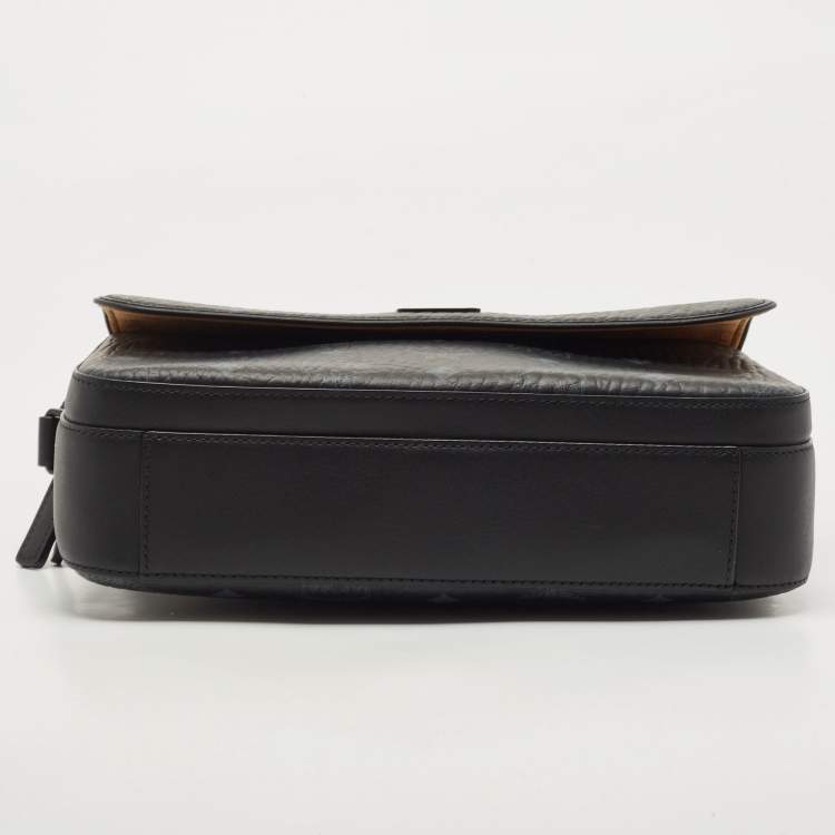 Pre Owned MCM Black Visetos Coated Canvas Aren Messenger Bag