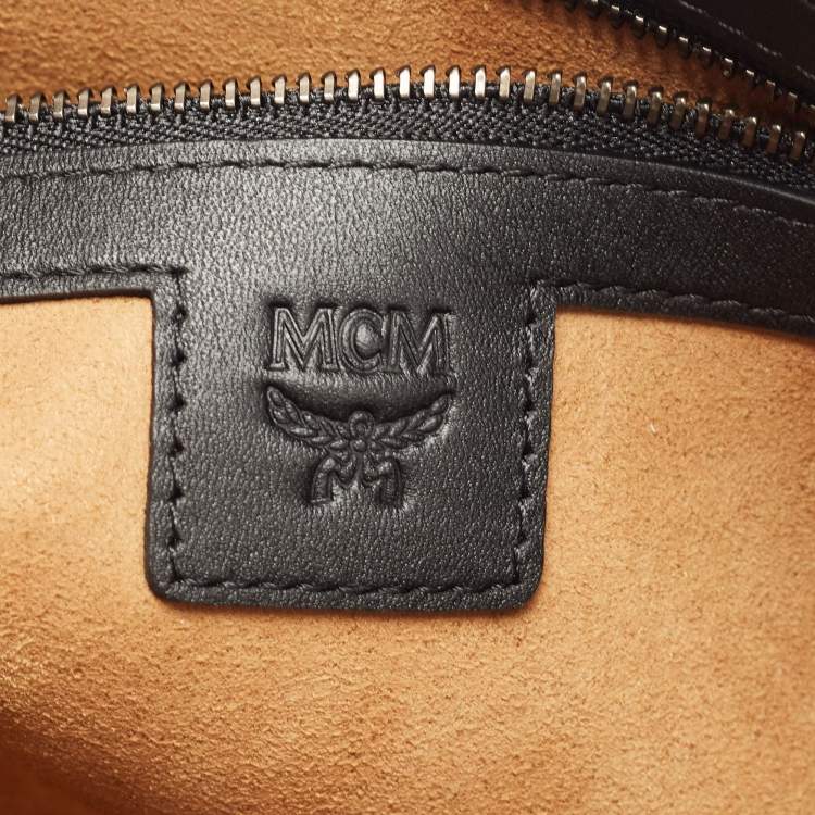 Pre Owned MCM Black Visetos Coated Canvas Aren Messenger Bag