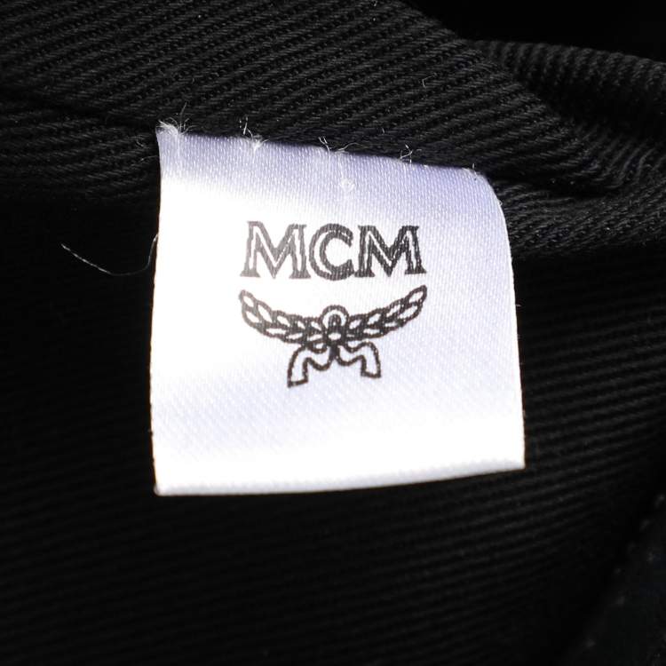 Pre Owned MCM Black Visetos Coated Canvas and Leather Medium Soft Berlin Tote