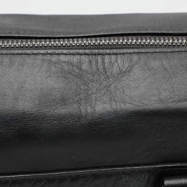 Pre Owned MCM Black Visetos Coated Canvas and Leather Medium Soft Berlin Tote