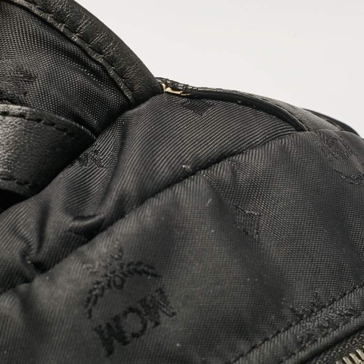 Pre Owned MCM Black Visetos Nylon Stark Backpack