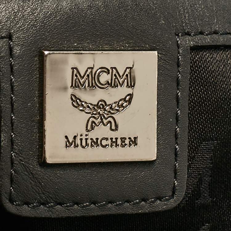 Pre Owned MCM Black Visetos Nylon Stark Backpack