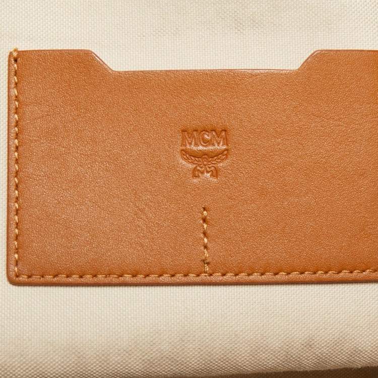 Pre Owned MCM Cognac Visetos Coated Canvas Ottomar Weekender Bag