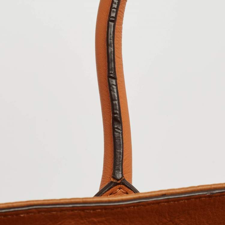 Pre Owned MCM Cognac Visetos Coated Canvas X-Large Muchen Tote