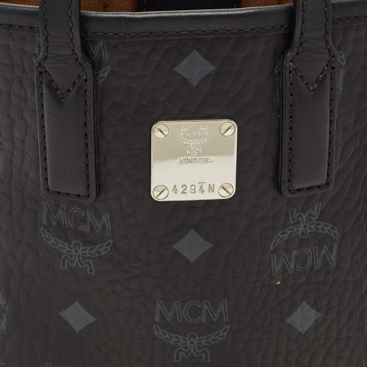 Pre Owned MCM Black Visetos Coated Canvas Mini Essential Crossbody Bag