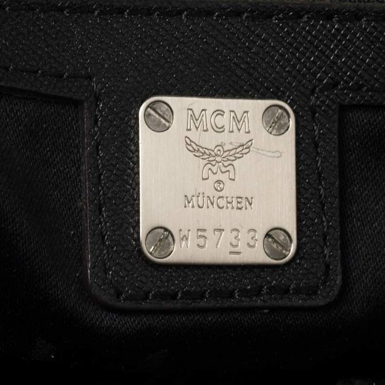 Pre Owned MCM Black Saffiano Leather Messenger Bag