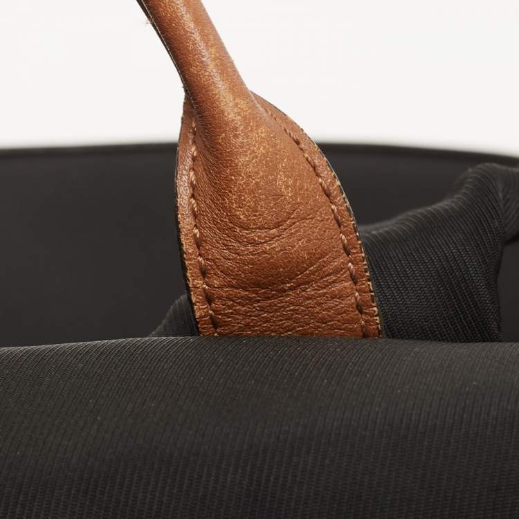 Pre Owned MCM Black/Brown Nylon and Leather Backpack