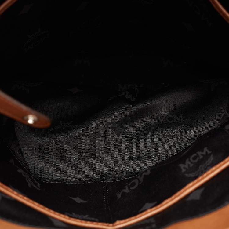 Pre Owned MCM Black/Brown Nylon and Leather Backpack
