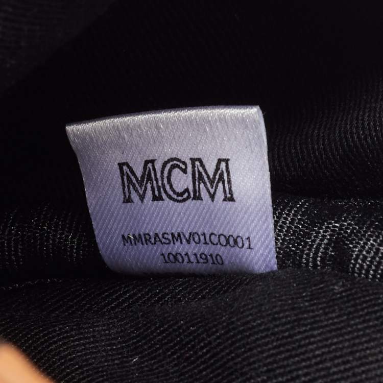 Pre Owned MCM Cognac Visetos Coated Canvas and Leather Round Sling Bag