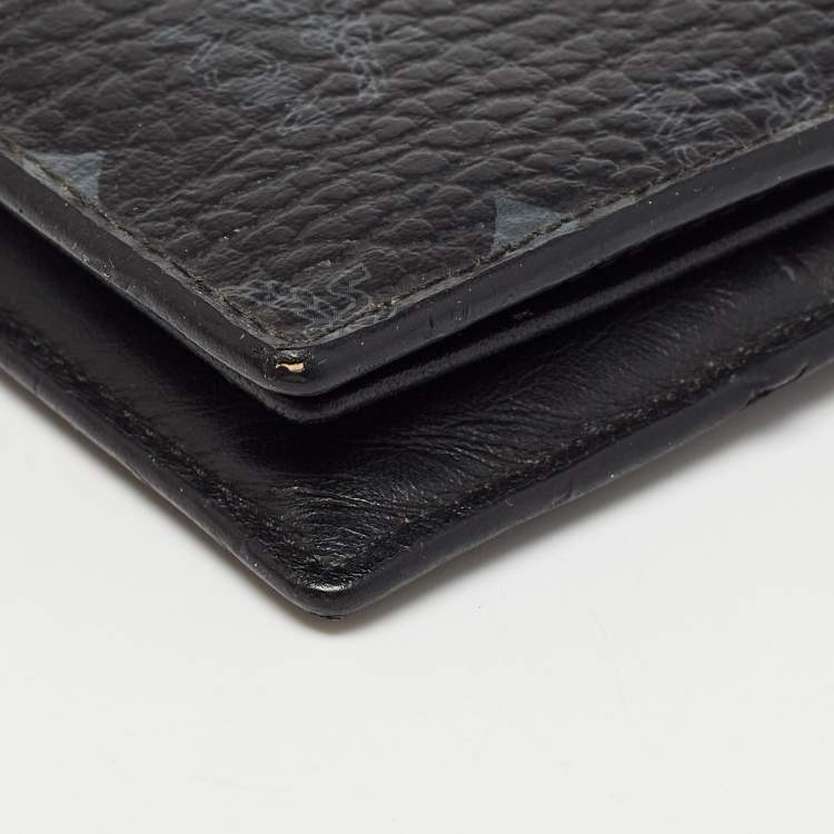 Pre Owned MCM Black Visetos Coated Canvas Bifold Compact Wallet