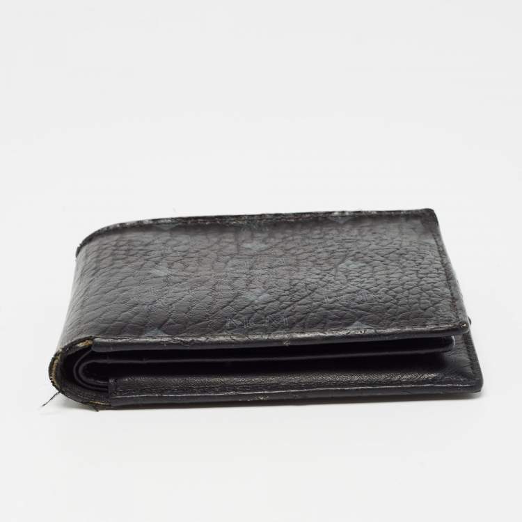 Pre Owned MCM Black Visetos Coated Canvas Bifold Compact Wallet