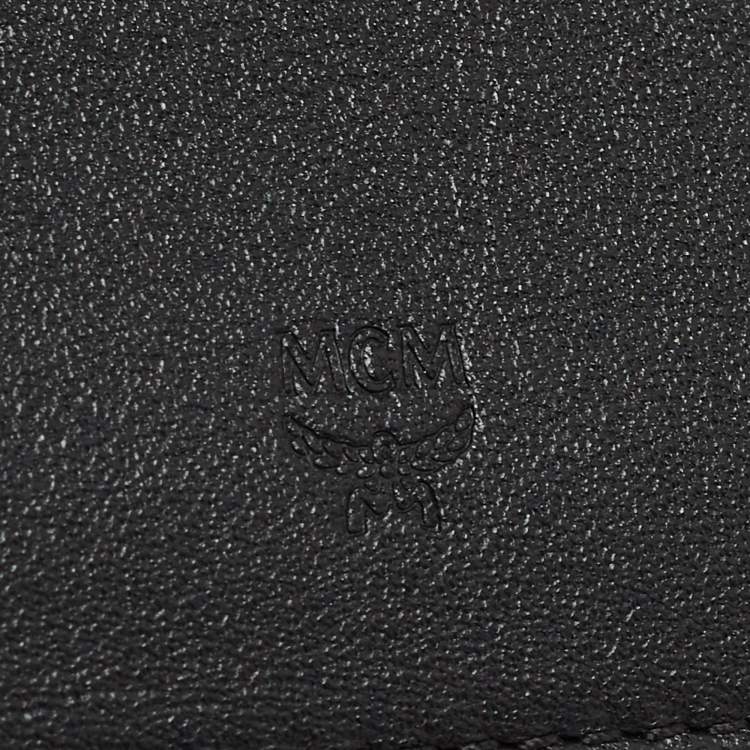 Pre Owned MCM Black Visetos Coated Canvas Bifold Compact Wallet
