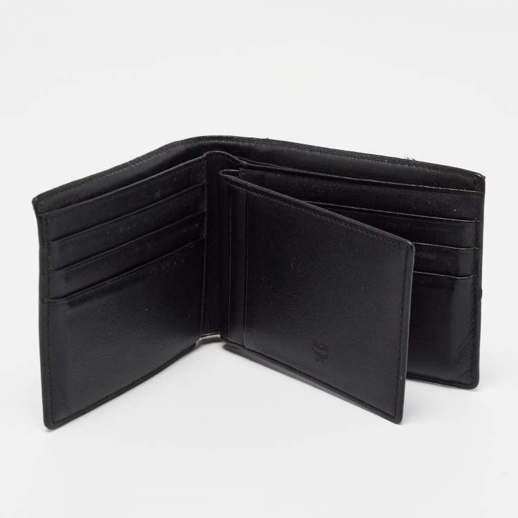 Pre Owned MCM Black Visetos Coated Canvas Bifold Compact Wallet