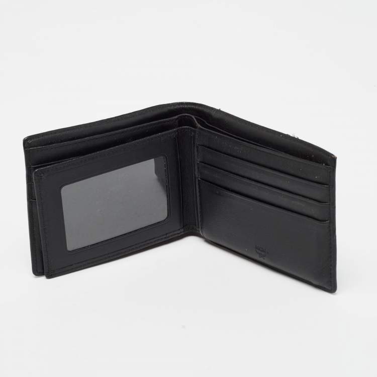 Pre Owned MCM Black Visetos Coated Canvas Bifold Compact Wallet