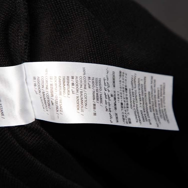 Pre Owned McQ by Alexander McQueen Black Cotton Logo Embroidered Hoodie L