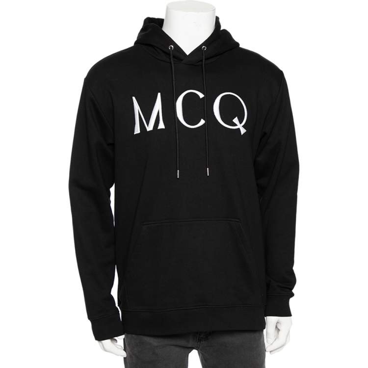 McQ by Alexander McQueen Black Cotton Logo Embroidered Hoodie L McQ by  Alexander McQueen | The Luxury Closet