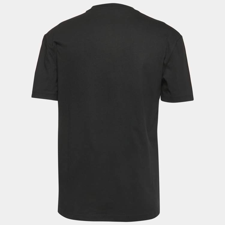 Pre Owned McQ by Alexander McQueen Black Print Cotton Crew Neck T-Shirt S