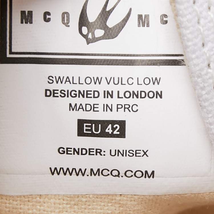 Pre Owned McQ by Alexander McQueen White Canvas Low Top Sneakers Size 42