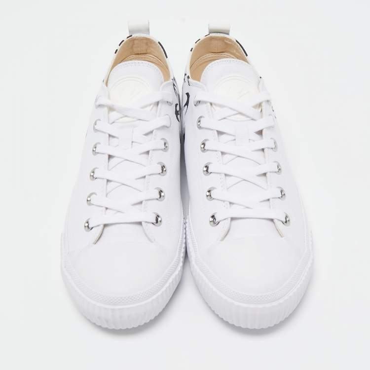 Pre Owned McQ by Alexander McQueen White Canvas Low Top Sneakers Size 42